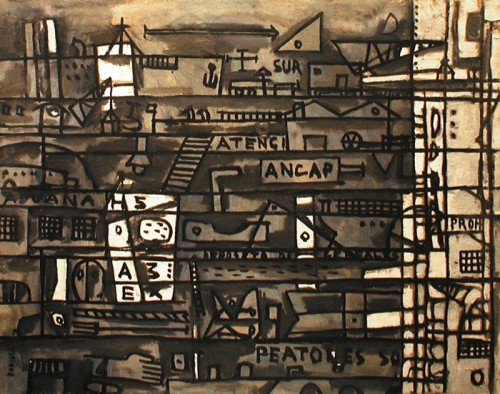 15-Dockside, c. 1959, Oil on board, 34 x 43¾ in. 86,3 x 111 cm.